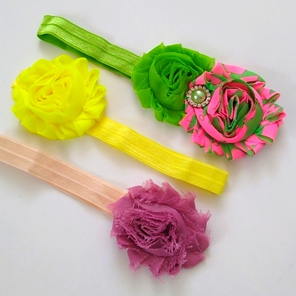 Little Girls Headbands Bundle set of 3, NEW Handmade headbands for little girls - Picture 3 of 6